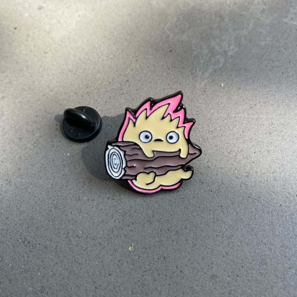 Howls Moving Castle Calcifer Metal Pin Lapel Brooch Hayao Miyazaki Studio Ghibli